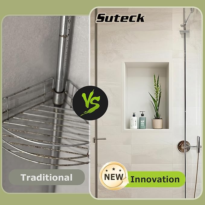 Suteck Shower Niche, 17" x 25" x 3.8" Shower Single Shelf, Rectangle Ready to Tile Niche for Bathroom Storage Recessed Niches Box (17"x25")