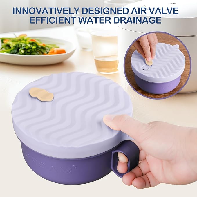 Ramen Cooker,Microwave Ramen Bowl,Ramen Noodle Bowl 48 oz, College Dorm Room Essentials for Girls for Boys, Apartment Essentials, BPA-Free. (purple)