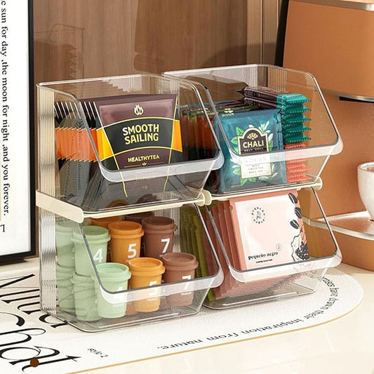 K Cup Holder Tea Bag Organizer, Coffee Pod Holders for Keurig Nespresso Vertuo Pods Kcup Sugar Packet Creamer Holder Tea Rack Coffee Bar Accessories (Stacking B)