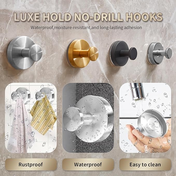 Suction Cup Hooks for Wreaths on Glass. 2026 Upgraded Drill-Free Suction Cup Hooks for Shower, Mirror, Wall, Hanging Towels (Black, 2 Pieces)
