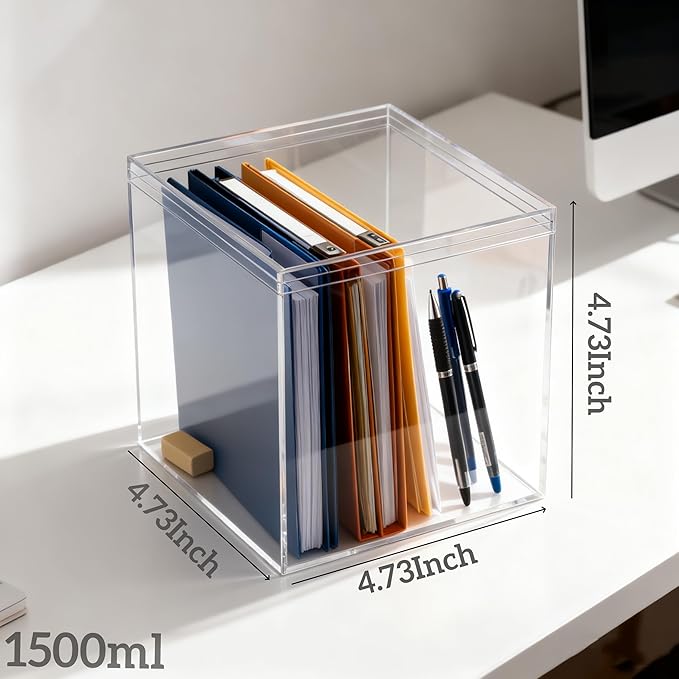KissYou Acrylic Box Large Clear Display Box with Lids Party Decorations Easter Candy Boxes Transparent Square Cube Storage Contanier Gift Box