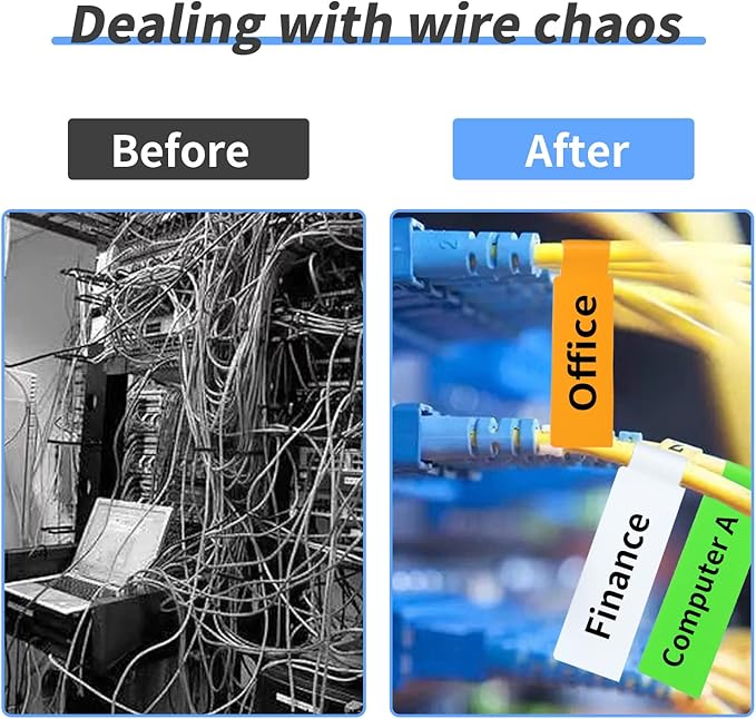 540 Cable Labels Management, Waterproof and Durable, 9 Colors & 2 Sheets, Cord Organizer Tags for Electronics, Charger Cable Organizer, Ethernet, Wire Markers