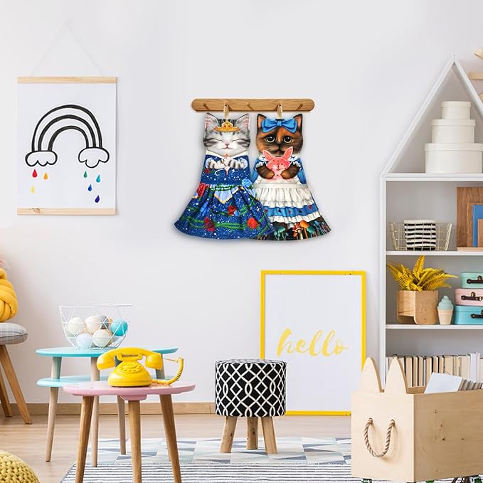 PAT JUUMG Cat Hand Towels, Cute Decorative Hanging Face Towels for Bathroom Kitchen, Super Absorbent Soft, Cat Lovers Gifts for Women, Housewarming for People Who Love Cats