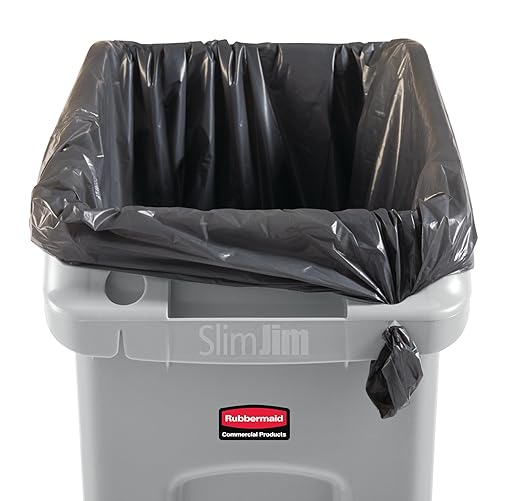 Rubbermaid Commercial Products Slim Jim Under-Counter Trash Can with Venting Channels 13-Gallon Gray Fits Under Desk/Cabinet/Sink Pack of 1