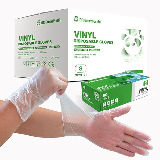Clear Vinyl Disposable Gloves Food Safe Latex Free Powder Free for Cooking Cleaning Food Service GPVF or MPVF