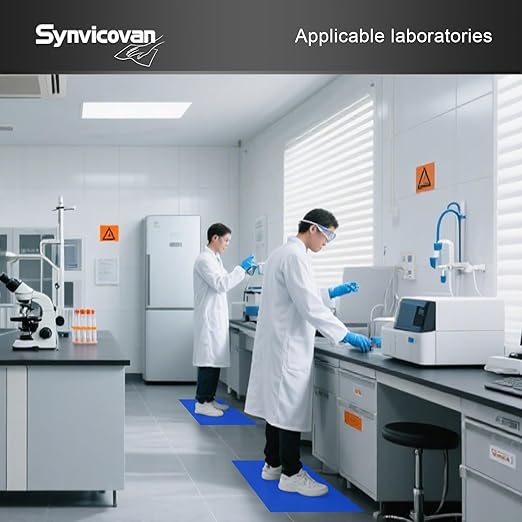18" x 36" Blue Sticky Mat Tacky Pads Adhesive Floor Mat (5 Packs,150 Sheets,30 Sheets/Pack） for Cleanroom Laboratory Hospital Construction Pets Home Indoor Gymnasium and Workshop