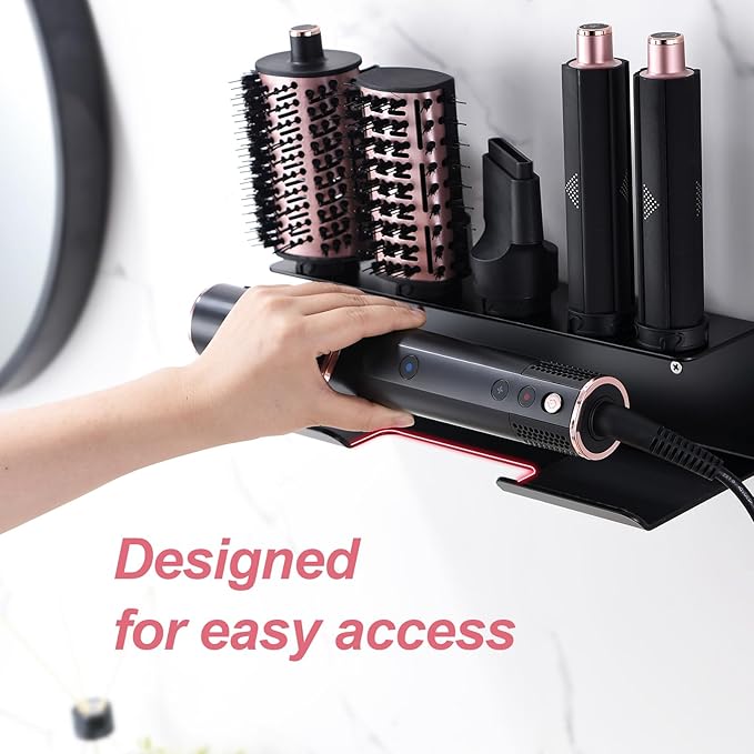 for Shark Flexstyle Wall Mount Stand Holder, Shark Flex Style Hair Blow Dryer Storage Rack, Accessory Attachments Organizer, with Cord Hanger Hook