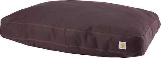 Carhartt Durable Canvas Pet Bed, Water Resistant Firm Duck Dog Bed, Deep Wine, Large