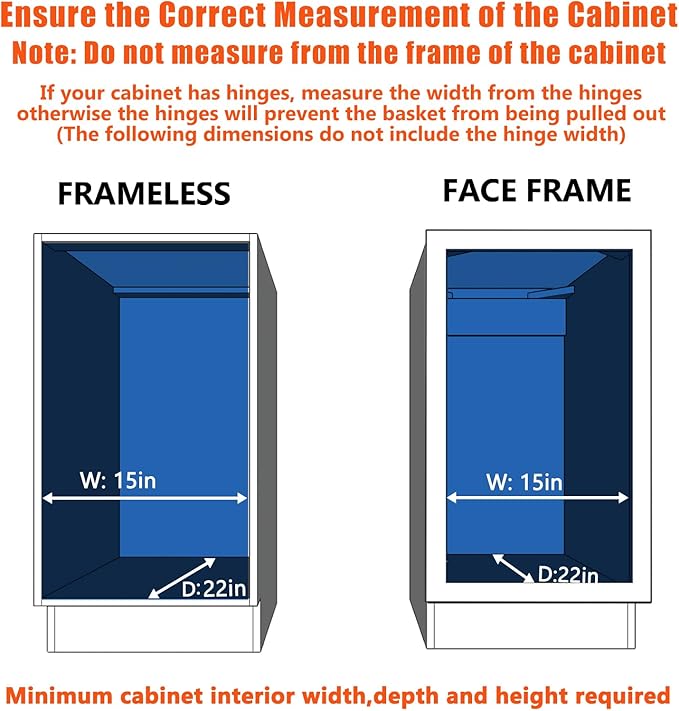 LOVMOR Pull Out Cabinet Organizer and Storage 14½" W x 21½" D, Slide Out Shelves for Kitchen Cabinets