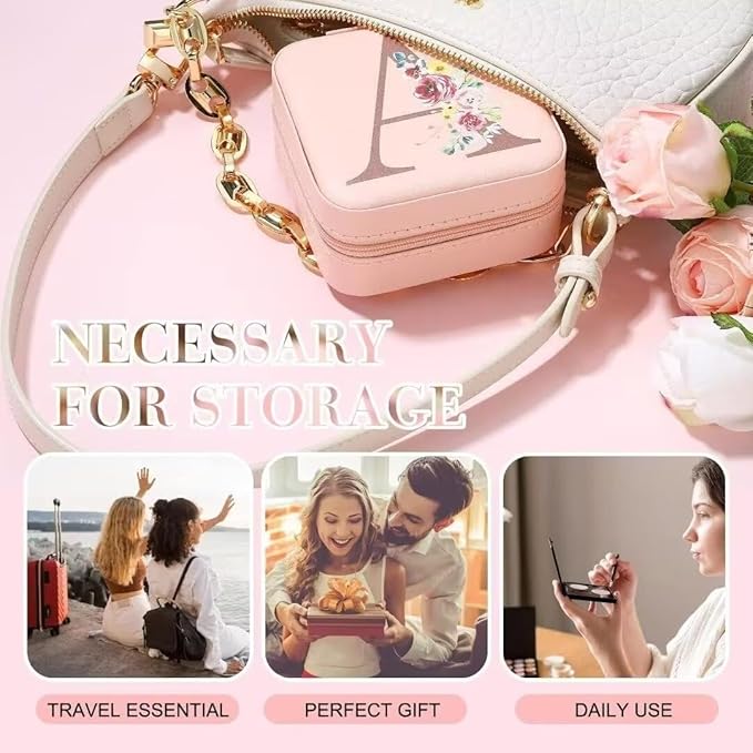 Parima Birthday Gifts for Women - Gift for Granddaughter Niece Personalized Jewelry Box for Women Friends Female Mom Boss Travel Jewelry Case Organizer - Letter C, White