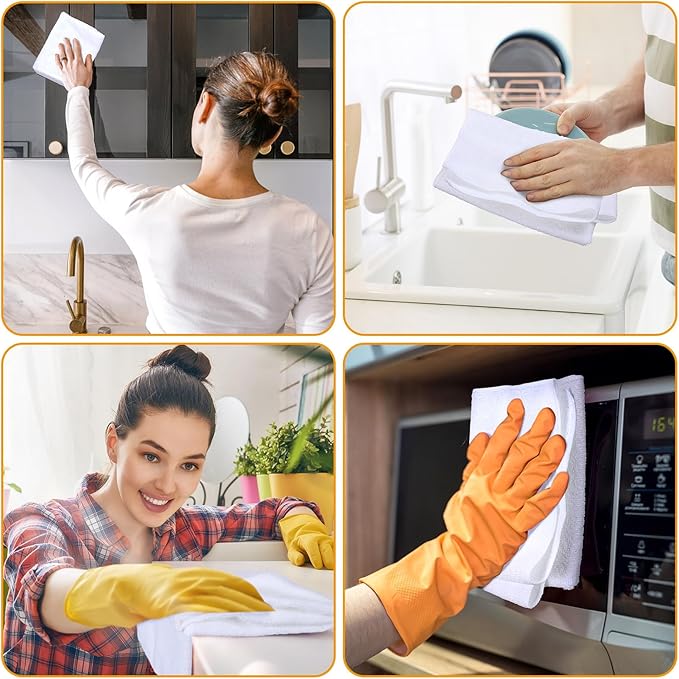 Sublimation Dishtowel Absorbent Multi Purpose Kitchen Dish Towels Blank DIY Dishcloth Bathroom Towel for Fall Christmas Kitchen Home Decor,16 x 24 Inch(24 Pieces)