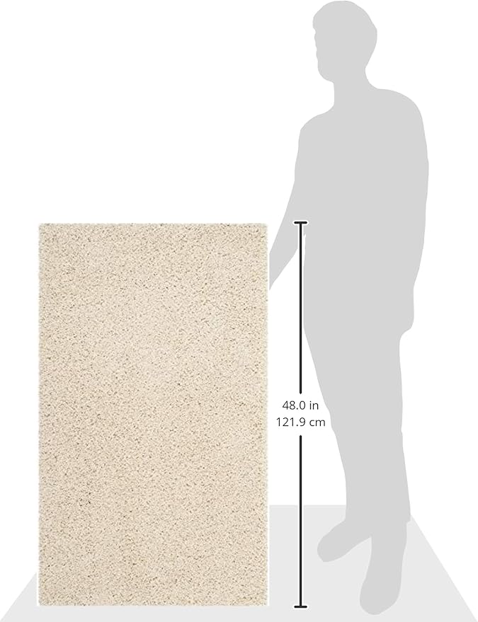 SAFAVIEH Laguna Shag Collection Accent Rug - 2'3" x 4', Beige, Solid Design, Non-Shedding & Easy Care, 2-inch Thick Ideal for High Traffic Areas in Entryway, Living Room, Bedroom (SGL303B)