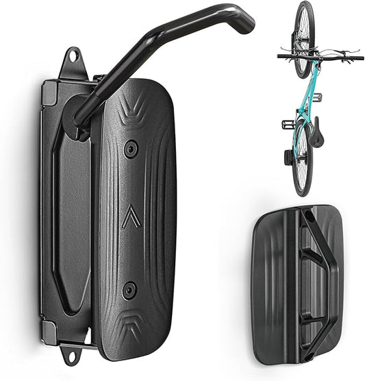 monTEK Swivel Bike Wall Mount, Bike Hangers for Garage, Space-Saving Vertical Bike Rack, Sturdy Bike Storage Rack Holds Up to 66lbs, Easy to Install, Black