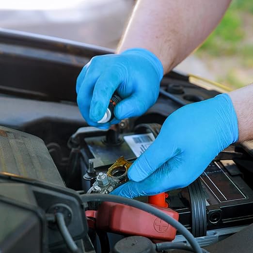 GMG SINCE1988 Exam Gloves,Blue Nitrile Gloves,Disposable Nitrile Gloves 4 Mil for House Cleaning, Food Preparation, Nursing, Auto Repair