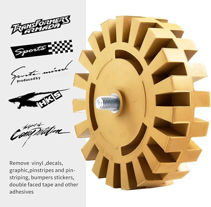 15 Pack Decal Remover Eraser Wheel Rubber Eraser Wheel for Drill Removes Car Stripes Vinyl Tapes and Graphics Rubber Eraser Wheel Tool Kit for Cars, RV, Motorcycles Sticker Remover Tool