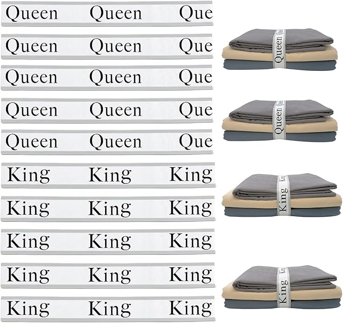 10 Pieces Bed Sheet Organizer Bands, Sheet Organizers and Storage Label Bands, Sheets Organizer for Closet, Sheet Label for Bedding, Sheet Keepers Linen Labels Bedding Bands (Grey, 10Pcs)