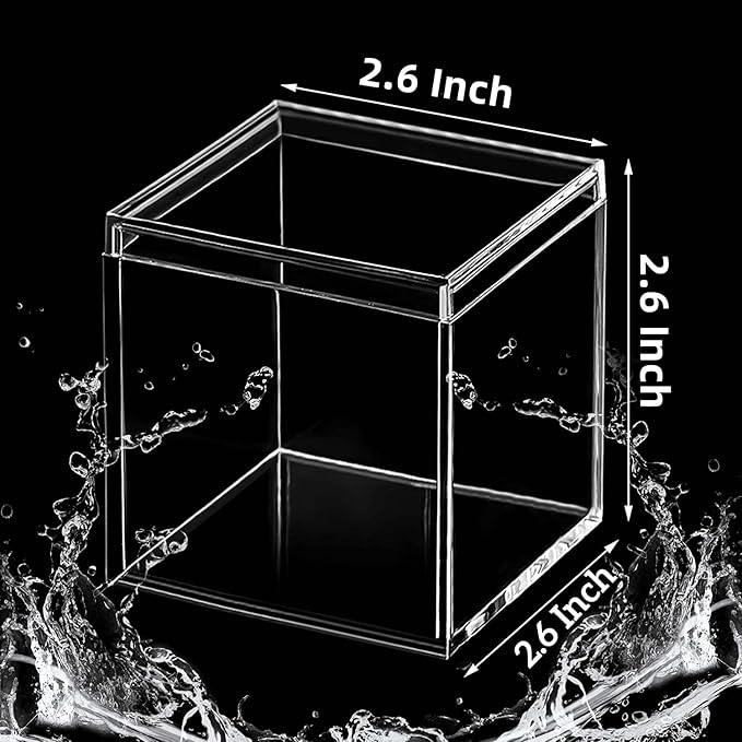 KissYou Acrylic Box With Lid 24 Pieces Small Clear Square Cube Jewelry Storage Box Wedding Party Gift Candy Boxes