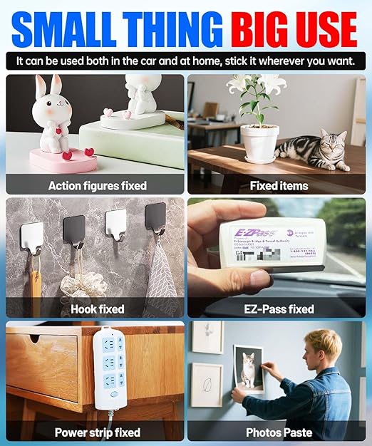 Double Sided Sticky Pads Made of 3M VHB, Heavy Duty Adhesive Squares Waterproof Heat Resistant, Strong Hold Mounting Tape for Crafts Photos Car Home Decor Outdoor Use, 48 Pcs 1.18x1.38 Inch