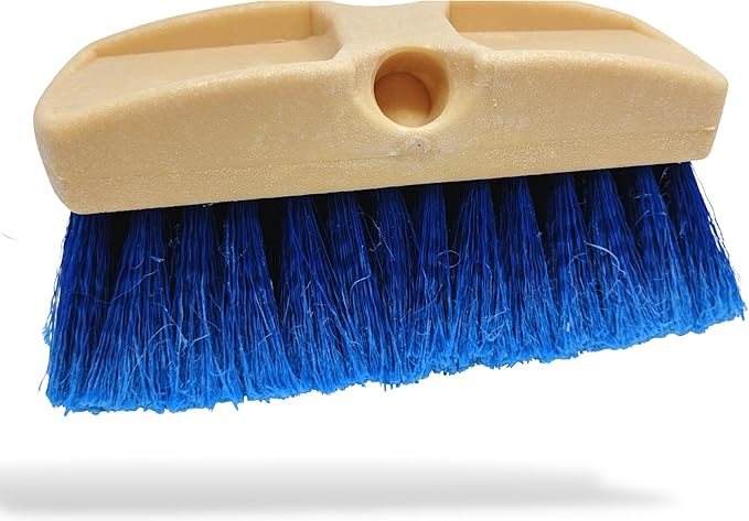 8 Inch Blue Obround Medium Soft Flow Through Scrub Brush with Flagged Ends for Car and House Cleaning, Car Wash Brush for RV's and Larger Vehicles.