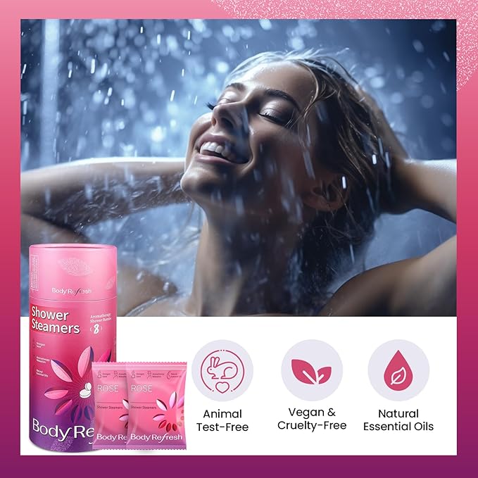 Shower Steamers Aromatherapy 8 Pack - Birthday Gifts for Women Mom Wife, Shower Bombs with Natural Essential Oils for Relaxation, Self Care Gift for Women, Easter Basket Essentials