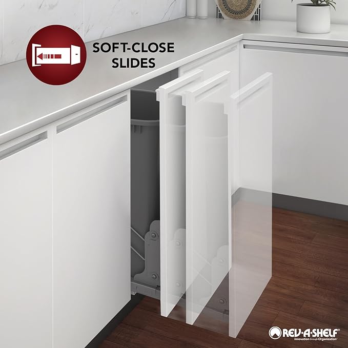 Rev-A-Shelf Standard Pullout Kitchen Cabinet Organizer and Drawer Box with Soft-Close for 24" Base and 20.75" W Cabinet Opening, Wood, 4WDB-21SC-1