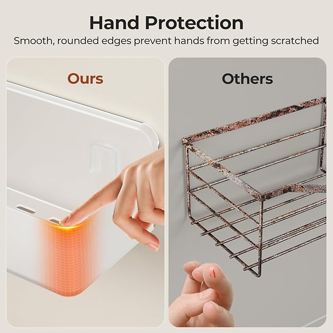 Orimade Shower Caddy 3-Pack – No-Drill Adhesive Bathroom Shelves, Rustproof ABS, Clear