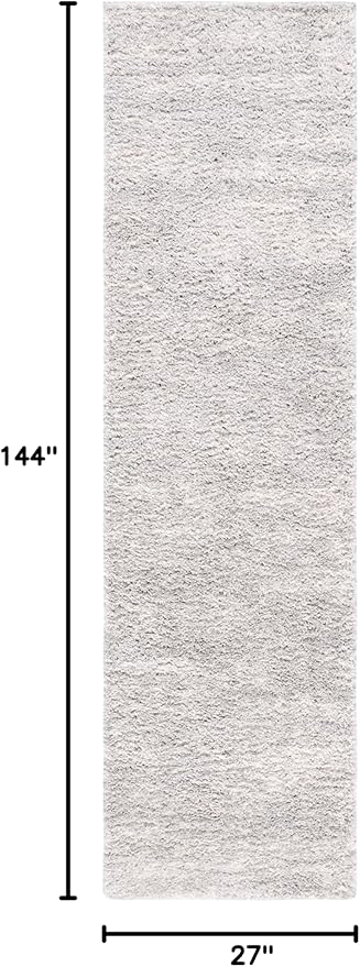 SAFAVIEH Berber Shag Collection Runner Rug - 2' x 12', Grey & Ivory, Modern Design, Non-Shedding & Easy Care, 1.2-inch Thick, Ideal for The Living Room, Bedroom, Dining Room (BER563G-212)