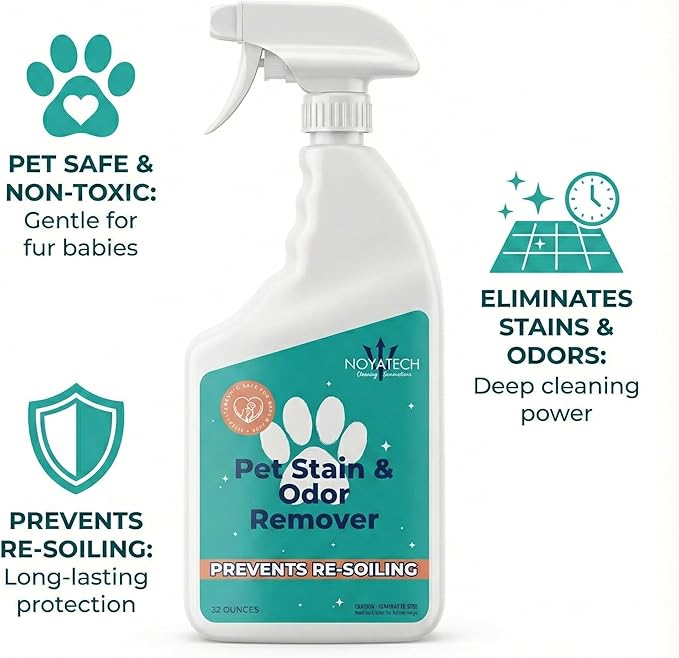 Pet Stain & Odor Remover – Fast-Acting Enzyme Cleaner for Dog & Cat Urine | Safe for Carpet, Couch, Turf, Tile & More | Non-Toxic, Kid & Pet Safe Spray