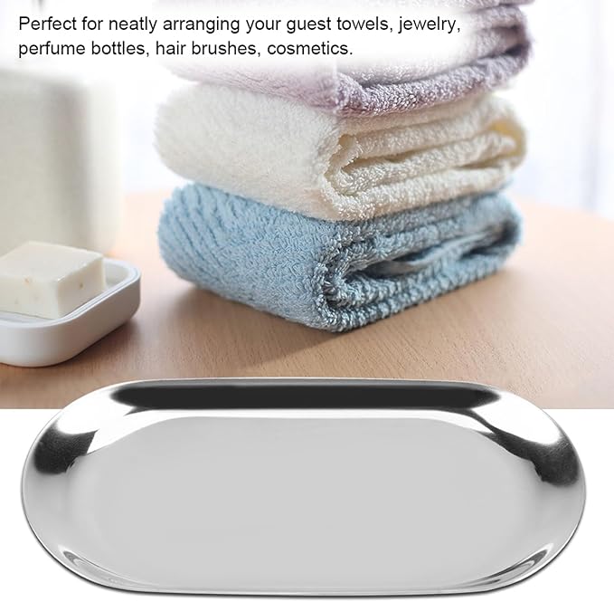 Rengue Nordic Style Stainless Steel Storage Tray, Soft Brass Finish, 9.1x3.7 Inches, Jewelry and Cosmetics Organizer for Home or Office Nordic Style Stainless Steel Storage Tray, Nan (S)