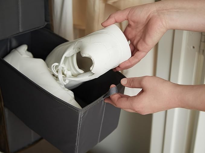Covermates Keepsakes Hanging Shoe Organizer Set - Heavy Duty Material, Sturdy Interior Shelves, Includes Trays with Dividers - Closet Storage, Red Heather