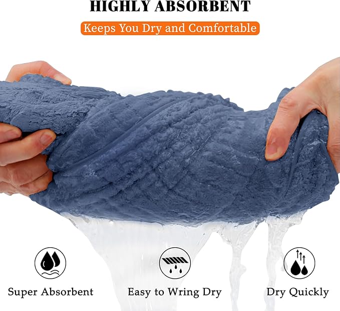 Bath Towels Set of 4 Extra Large 35 x 70 Inches,Luxury Thick High Absorbent and Quick Dry Bath Sheet,Ultra Soft Microfiber,Bathroom,Beach,Yoga,Sport,SPA,Fitness (Electric Blue)