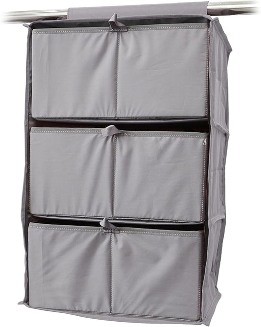 Covermates Keepsakes Hanging Closet Organizer Set - Heavy Duty Material, Sturdy Interior Shelves, Includes Trays with Dividers - Closet Storage, Graphite