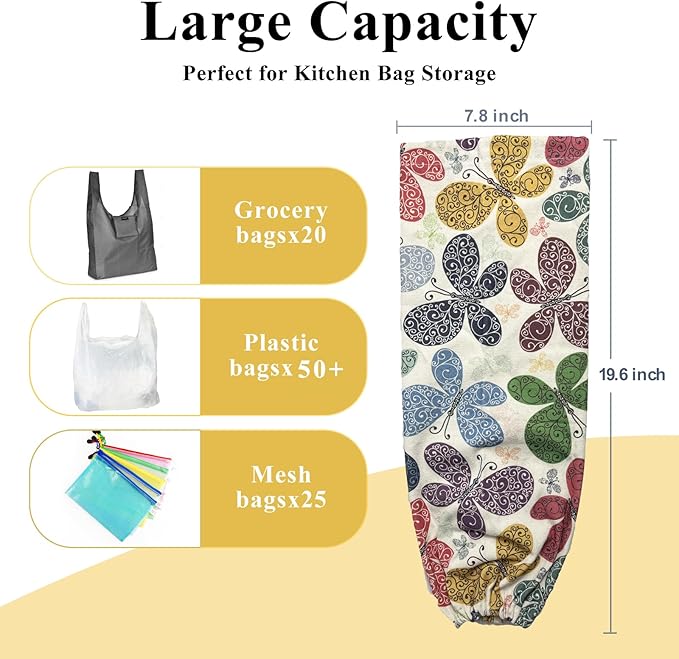 TOGETRUE Plastic Bag Holder, Wall Mount Grocery Bag Organizer Dispenser, Heavy Duty Storage Holder for Home Kitchen Camper