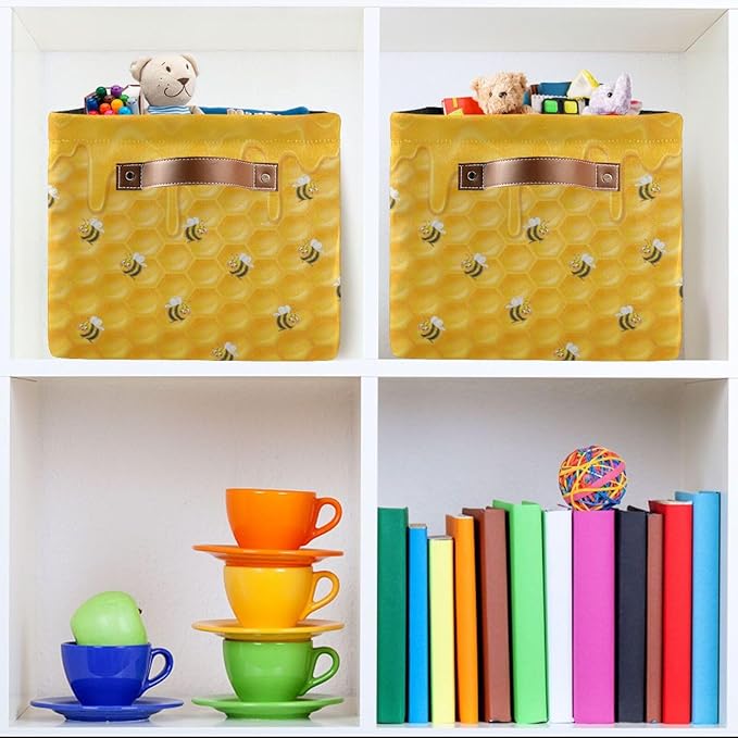 bee Rectangular Storage Basket Organizer Bin Shelf Baskets For Clothes Gifts For Home Office Dorm