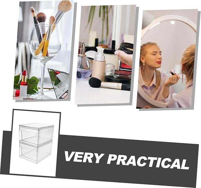 2pcs Detachable Acrylic Drawer Space-saving Makeup Organizer for Bathroom and Desktop Storage for Organizing Accessories and Essentials