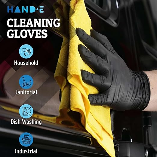 Black Nitrile Medical Gloves Disposable Small - 200 Count - Latex Free, Extra Thick 5 Mil Surgical Medical Exam Gloves, Powder Free