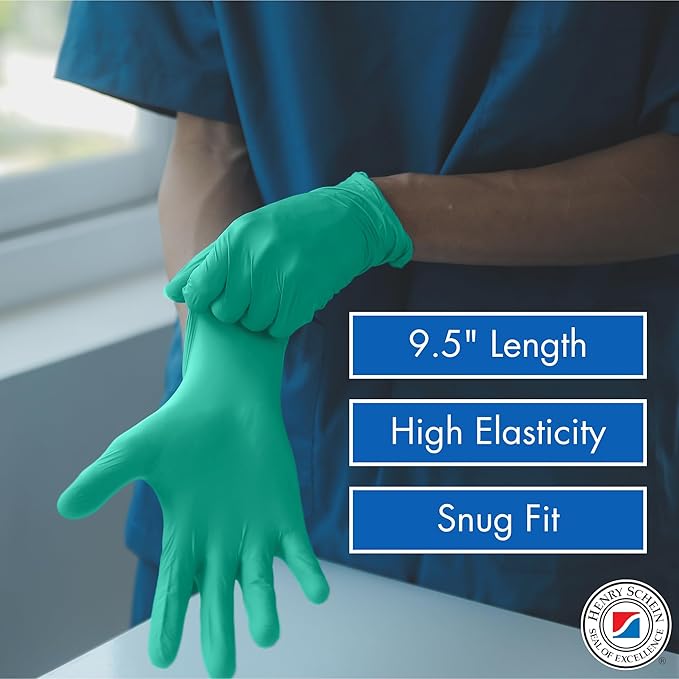 Henry Schein Criterion Chloroprene Exam Gloves - Non-Sterile, Chemical Resistant, Latex-Free, Ambidextrous, Textured Fingers