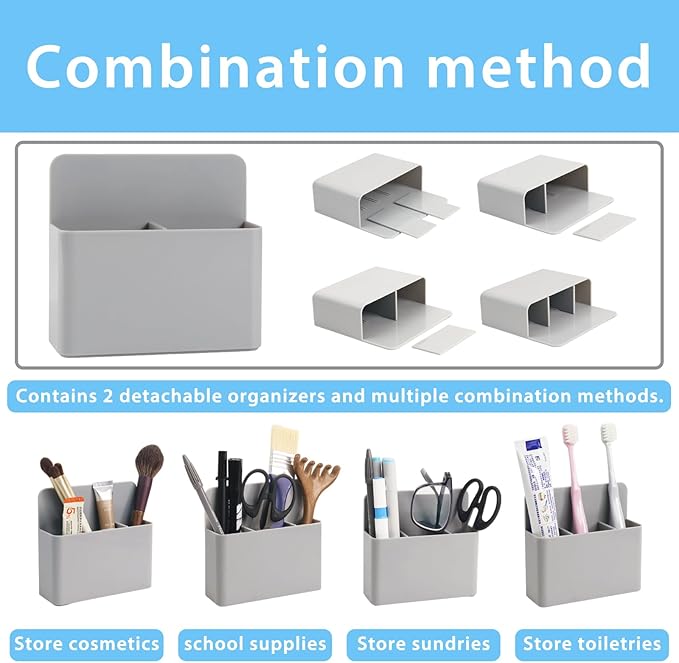 Magnetic Toothbrush Holder for Cruise Ship Cabin – Wall-Mounted Cruise Bathroom Organizer with 2 Removable Dividers & Towel, Cruise Essentials 2025 & Cruise Must Haves for Alaska & Caribbean Cruises
