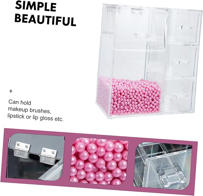 Acrylic Cosmetic Brush Holder Lid Multifunctional Makeup Organizer for Dressing Table Dustproof Storage Case for Makeup Brushes and Jewelry