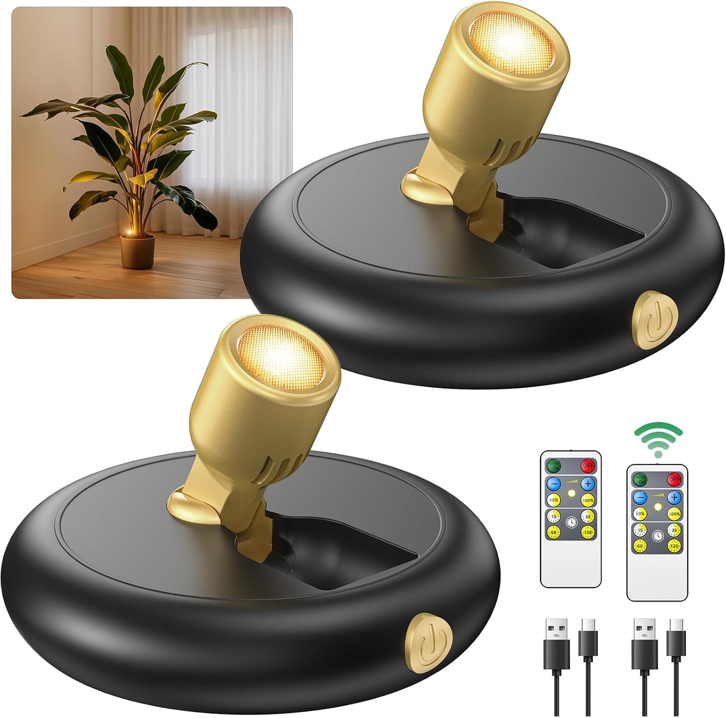 Wireless Rechargeable LED Spotlight – Dimmable Accent Light with Remote & Timer