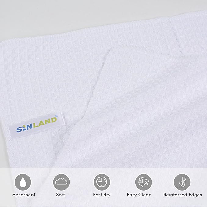 Microfiber Kitchen Towel Premium Sublimation Blank Towels Fast Drying Tea Towel Polyester Dish Towels for Drying Dishes - 380gsm,16 Inch X 24 Inch 10 Pack White