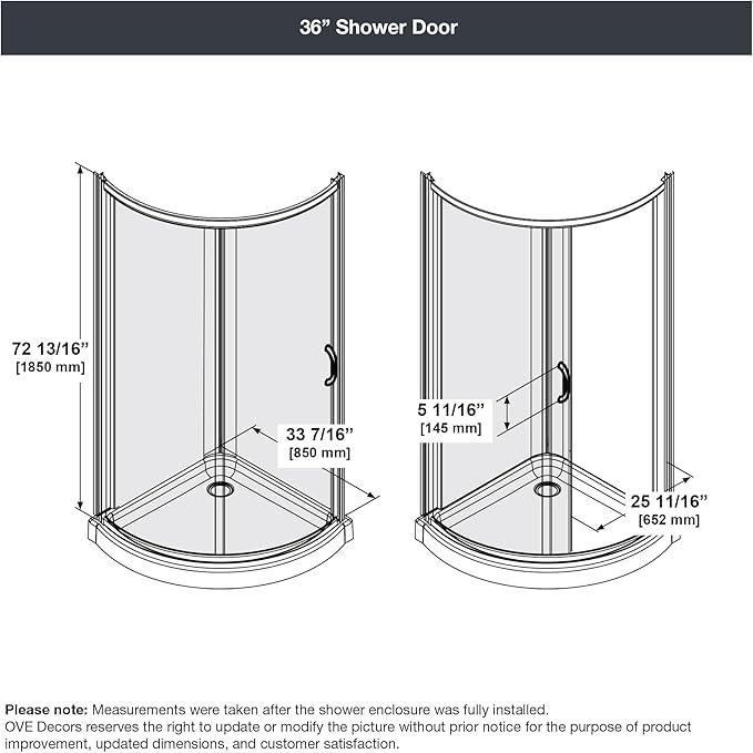 OVE Decors Breeze 36 in. Corner Shower Clear Sliding Door with Base in Chrome Finish