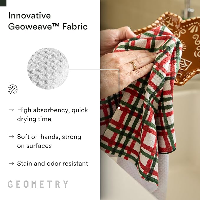 Christmas Kitchen Towels - Quick Dry Microfiber Cloth Dish Towels for Kitchen Drying - Premium Quick Dry Towel 2-Pack Set - Deck The Holls