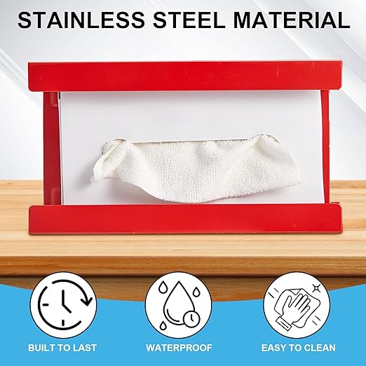 Lounsweer 6 Pcs Magnetic Glove Dispenser Holders Boxes of Gloves Commercial Quality Towels Wipes Paper Tissue Box Holder Wall Mount Kitchen Fridge Office Workshops Garage Tool Hospital(Red)