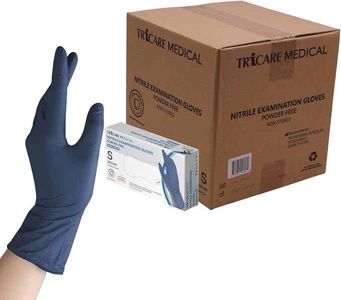 Low Derma Nitrile Exam Gloves, Chemo drug tested, Latex free, Powder free, Berry Blue, 3.5 mil, S, M, L, XL