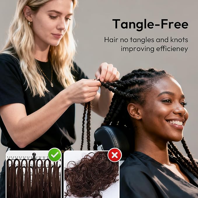Portable Braiding Hair Rack with Wheels & Storage Drawers,168 Pegs Hair Extension Holder Hanger for Braiding Hair Separator Stand Display,Hair Rack with Stylist Hair braiding Tools(Black)