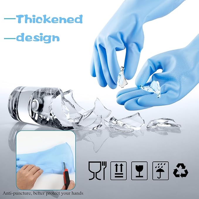 Rubber Reusable Gloves Long Household Dishwashing Gloves Kitchen Cleaning for Dishes Clean Gardening