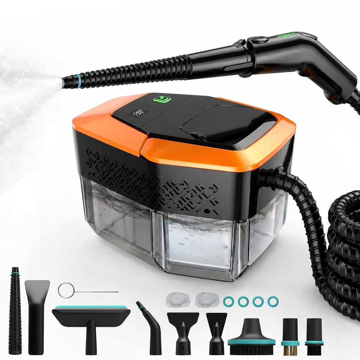 Steam Cleaner for Home & Car – Handheld Steamer for Cleaning with 2500W High Temperature, 3 Modes, 12 Accessories & 1.8L Large Tank, Portable Steam Cleaner for Couch, Grease, Kitch