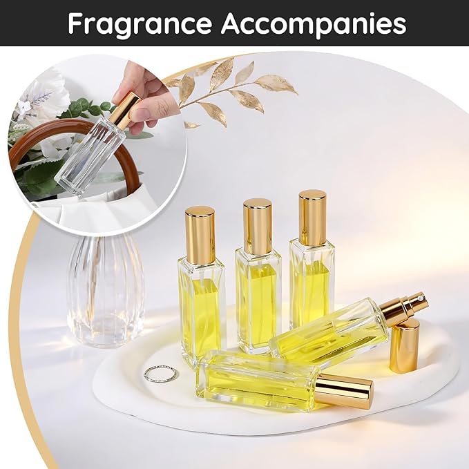 Segbeauty 20pcs 0.68oz Perfume Spray Bottle Refillable, Travel Perfume Atomizer Glass Spray Bottles, 20ml Bulk Mini Travel Cologne Sprayer Empty with Refill Kit, Portable Fine Mist Atomizer Sprayer