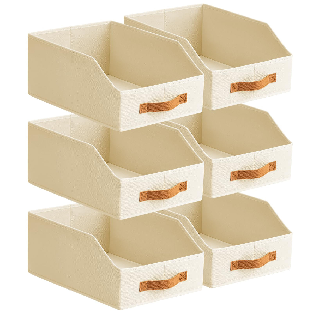 6-Pack Trapezoid Fabric Storage Bins - Image 1